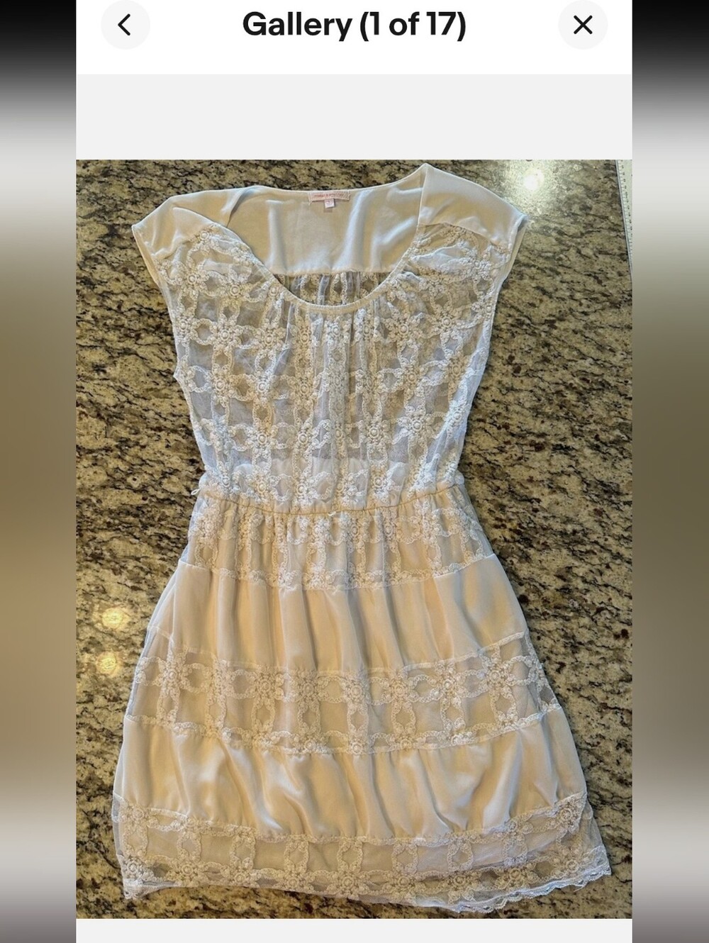 MARGO & SEBASTIAN White Lace Mini Dress - Women's Size Medium